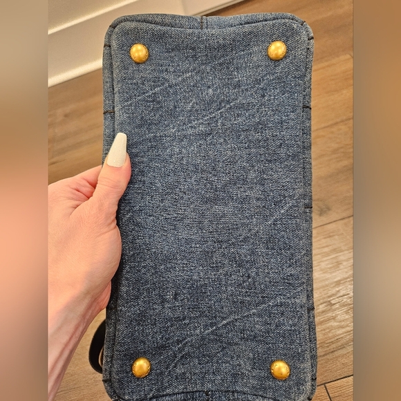 PRADA Blue Denim Mini Canapa Tote Bag + Strap - Picture 5 of 16